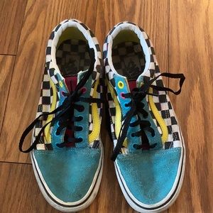 Multicolored checkered vans